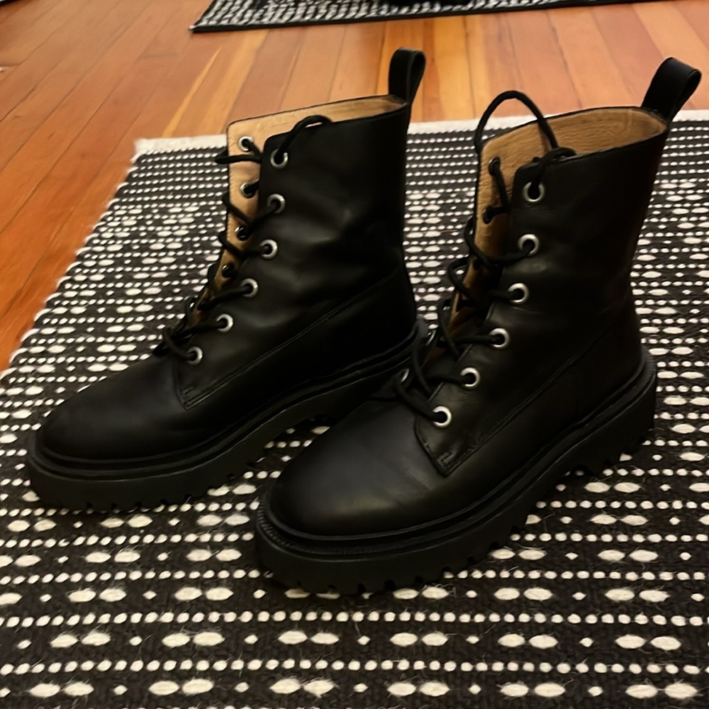 Madewell leather combat boots. Worn one time!